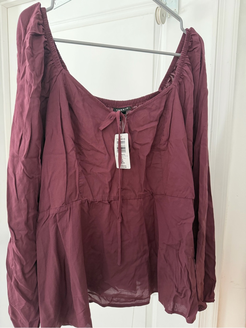 torrid Plum Peasant Tunic Top